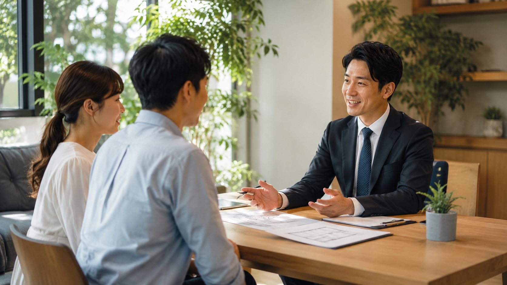 不動産相談を行うビジネスミーティングの様子
